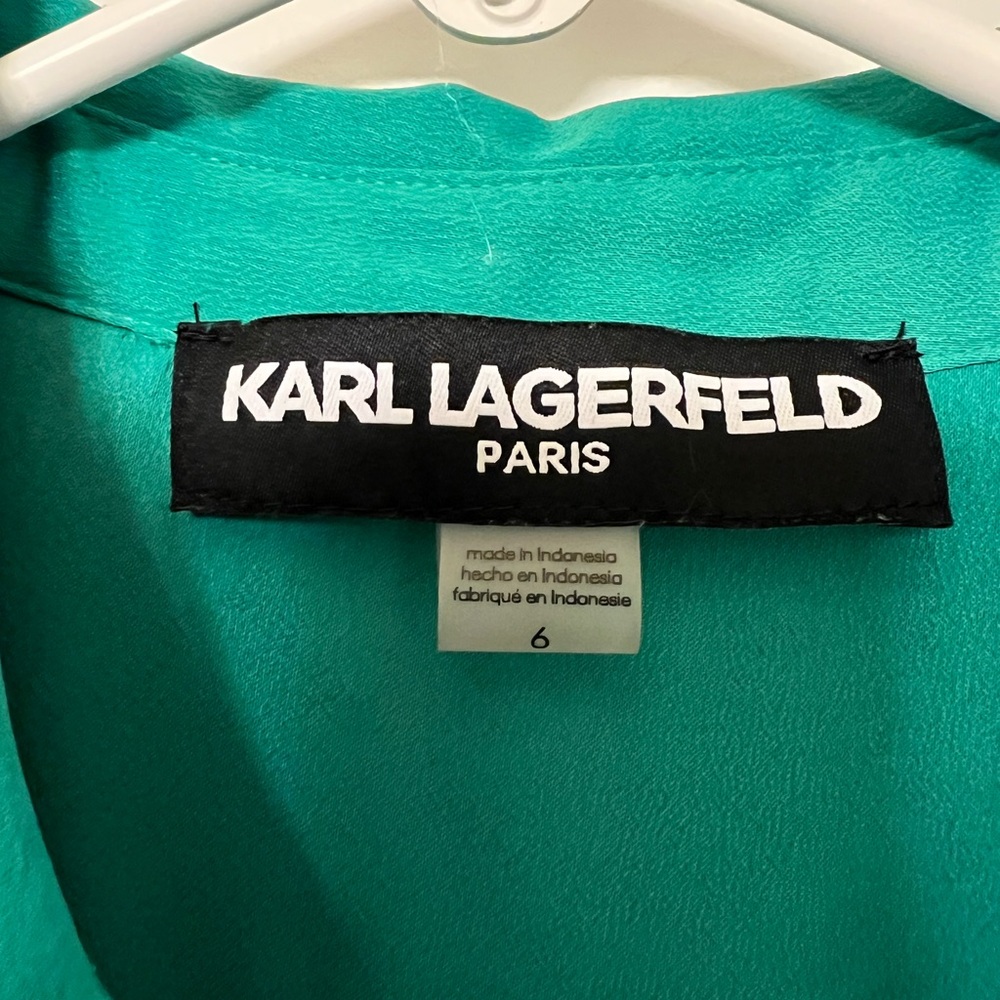 Karl Lagerfeld Vibrant Green Long Sleeve Dress- NWOT - Picture 8 of 8